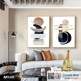 Bộ 2 tranh canvas decor phong cách minimalist, trừu tượng hiện đại - AR110