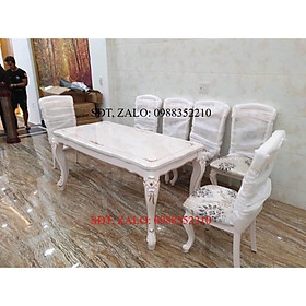 Bộ bàn ăn 6 ghế mặt đá mẫu 1