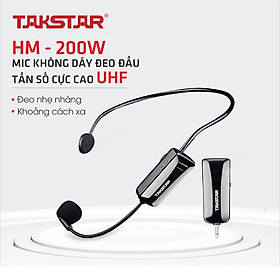 Micro không dây, mic không dây, micro cài đầu không dây TAKSTAR HM-200W công nghệ UHF - AVSTAR - hàng chính hãng