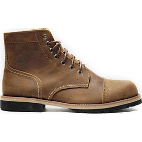 Giày Boot Nam Cao Cổ Buộc Dây Da Bò Thật Nguyên Tấm HN678 - (Tặng Vớ/Lót Giày)