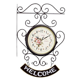 Double Sided Wall Clock Creative Classic Quiet for Office Study Decoration