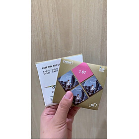 Tròng kính chemi 1.67 cận phi cầu phẳng chống ánh sáng xanh chống uv thời trang OURESS