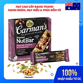 Thanh Hạt Carman s Nut Bar Hạnh Nhân, Hạt Điều, Nam Việt Quất - 175g