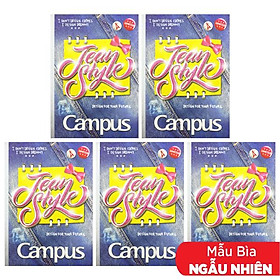 Combo 5 Tập Jean Style B5 Kẻ Ngang 120 Trang ĐL 70g/m2 - Campus NB-BJEA120 (Mẫu Màu Giao Ngẫu Nhiên)