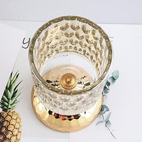 Flower Vase Metal Bottom Ornament Goblet Glass Vase for Wedding Decoration