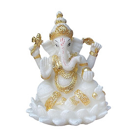 Hindu Elephant God Statue, Buddha Figurine Collectibles Table Centerpiece Crafts, Religious Buddha Sculpture, for Office Car Tabletop Ornament