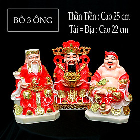 Mua   BỘ 3 ÔNG   THẦN TÀI +THỔ ĐỊA +THẦN TIỀN   COMPOSITE + BỘT ĐÁ   