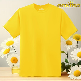 Áo thun nam thoát nhiệt Nhật Bản GOKING, chất liệu tự nhiên 100 cotton thoáng mát, thấm hút mồ hôi - Vàng - XL