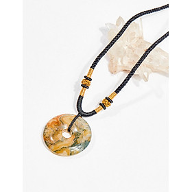 Dây chuyền phong thủy đá băng ngọc thủy tảo huyết đồng điếu 3.3cm mệnh hỏa , thổ - Ngọc Quý Gemstones