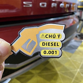 Sticker decal tem nhôm dán nắp bình xăng, cảnh báo đổ xăng A95, đổ dầu diesel trang trí xe ô tô