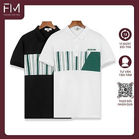 Áo polo ngắn tay nam, chất thun poly mềm mịn co giãn 4 chiều, họa tiết phối màu trẻ trung - FORMEN SHOP - FMPS195