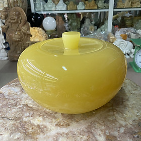 Mua Thố  Hũ Đựng Có Nắp Đá Ngọc Vàng - đường kính 20cm