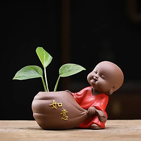 Mua Tượng Chú Tiểu Và Chậu Gốm Cầu Phúc 03
