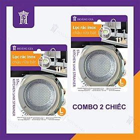 Bộ 02 Miếng Lọc Rác Inox Chặn rác inox Bồn Rửa Chén, Chậu Rửa Bát Cao Cấp Hoàng Gia - Inox 201 Cao Cấp Siêu Bền, Sang Trọng - Kích cỡ size L phù hợp với hầu hết các chậu rửa bát có trên thị trường, giúp chống tắc nghẽn bồn rửa bát