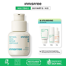 Serum Kiểm Soát Dầu Mụn Cho Da Láng Mịn INNISFREE Retinol Cica Repair Ampoule 30mL