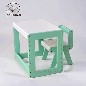 Mua Bộ Bàn Ghế Gỗ Cao Su Có Hộc Kéo Cho Bé  Có Nâng Hạ Độ Cao - Hàng VN Xuất Khẩu