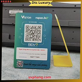 Mua (100% hình thật & HỎA TỐC) Bảng QR thanh toán để bàn - kết hợp chân Mica dày cứng cáp