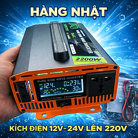 Mua HÀNG NHẬT – Bộ Kích Điện 24V Lên 220V 2200W Sóng Sin Chuẩn  Màn Hình LED  Siêu Bền