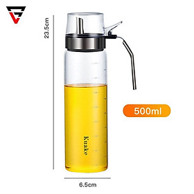 Mua Bình đựng dầu ăn thuỷ tinh borosilicate  nắp inox 304 có tay cầm JIANXIA (380ml  480ml & 580ml)