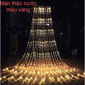 Mua Rèm thả thác nước màu vàng ngang 3 mét x 10 sợi thả xuống 2 mét dùng trang trí Noel  Tết...