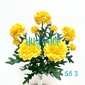 Mua Hoa giả trang trí - Bụi Hoa VẠN THỌ 5 bông 4 nụ vải cao cấp
