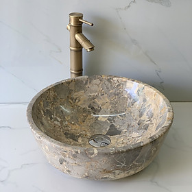 Mua Chậu rửa mặt lavabo đá tự nhiên tròn dày ghi thanh hóa DK41
