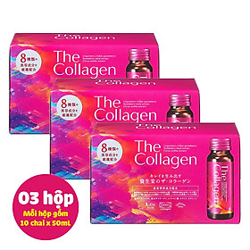 01 Thùng 03 hộp Nước uống đẹp da The Collagen Shiseido (Hộp 10 chai x 50mL)