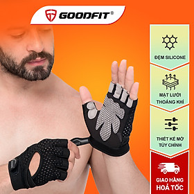 Hình ảnh sách Bao tay tập gym, găng tay hở ngón tập xà đơn nam nữ GoodFit đệm silicone chống trượt, mỏng nhẹ thoáng khí GF203G