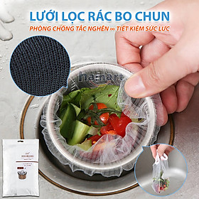 100 Túi Lưới Lọc Rác Bồn Chậu Rửa Chén Bát Có Chun Bo Gom Đựng Rác Tiện Lợi