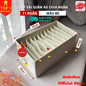 Mua Hộp vải chia 11 ngăn độc quyền dododios có tag gắn tên hộp lõi dày 2mm rất cứng cáp đựng quần jeal áo thun áo len
