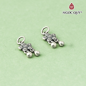 Charm bạc hình hoa đào họa tiết hoa văn treo - Ngọc Quý Gemstones