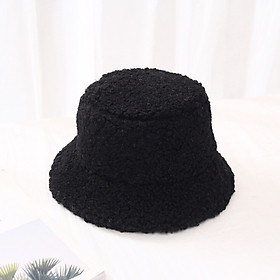  Mũ bucket lông cừu thu đông Autumn bucket hat - Mã BU007 - Đen