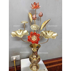 Mua Lọ hoa sen bằng đồng vàng   đồng đỏ nguyên chất