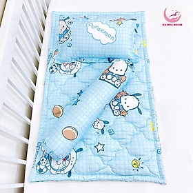 Bộ gối nệm cho bé cao cấp Katina House, vải tencel 60s gòn lông vũ êm ái, bóng mượt mát lạnh