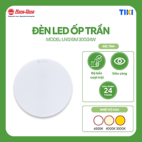 Đèn LED ốp trần đổi 3 màu Ánh Sáng Rạng Đông Model: LN12 ĐM 300/24w
