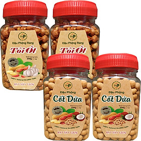 Combo 4 hũ đậu phộng tỏi ớt+đậu phộng cốt dừa