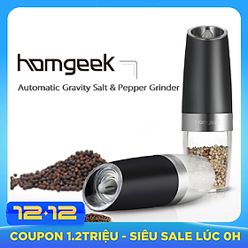Máy Xay Hạt Tiêu Điện Tự Động Homgeek Gắn Đèn LED Ánh Sáng Xanh
