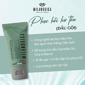 Dầu gội xả Phục hồi hư tổn Milanogica 25ml dành cho tóc khô sơ, hư tổn