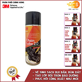 Chai xịt vệ sinh và bảo dưỡng sên xích chuyên dụng Chain Lube 2.0 3M 3M-CL20 - Bôi trơn dây sên xe máy, phủ toàn bộ sên