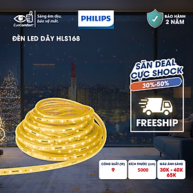 Đèn LED dây Philips HLS168 Cuộn 50m - Công suất 9W, ánh sáng vàng, ánh sáng trắng
