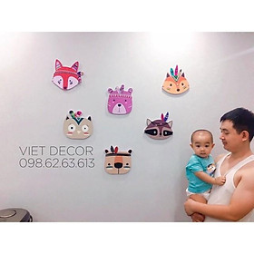TRANH DECOR Dán tường Trang trí Nhà cửa – Bộ tranh Dán tường 6 Em Thổ Dân - Fomex Dày dặn, Có sẵn băng keo đi kèm