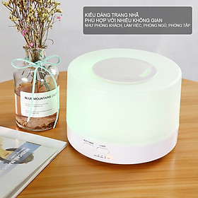 MÁY KHUẾCH TÁN TINH DẦU TRỤ TRONG 500 ML - MÁY XÔNG TINH DẦU PHUN SƯƠNG CHÍNH HÃNG KRISHNA - TẶNG KÈM REMOTE - MÁY XÔNG TINH DẦU SIÊU ÂM PHUN SƯƠNG CHUYÊN DỤNG CHO KHÔNG GIAN LỚN - ĐÈN LED 7 MÀU TRANG TRÍ RẤT ĐẸP