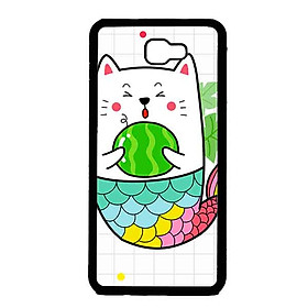 Ốp Lưng in cho Samsung J7 Prime Mẫu Mèo Cá Ôm Dưa Hấụ - Hàng Chính Hãng