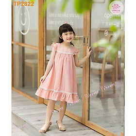 Váy hè cho bé gái 1-6 tuổi sát nách phối ren đuôi cá, Đầm babydoll trẻ em vải boil lụa hạt nhẹ thoáng mát