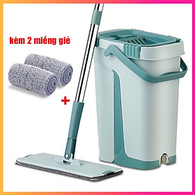 Bộ Lau Nhà Kitimop-S1 Thông Minh 2 Ngăn Tự Vắt, Hàng Chính Hãng - Tặng Thêm 1 Giẻ Sơ Cua