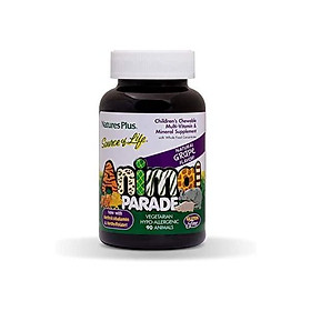 NaturesPlus Animal Parade Source of Life Children's Chewable Multivitamin - Grape Flavor - 180 Animal Shaped Tablets - Promotes Health and Wellbeing - Vegetarian, Gluten-Free - 90 Servings