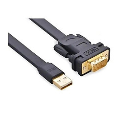 Cáp tín hiệu chuyển đổi USB 2.0 sang COM RS232 Ugreen 20206 1M dáng dẹt cao cấp CR107 - HÀNG CHÍNH HÃNG