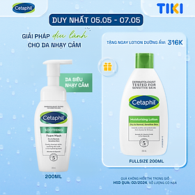 Sữa rửa mặt dạng bọt siêu mịn giúp thư giãn và làm dịu da nhạy cảm CETAPHIL SOOTHING FOAM WASH 200ML