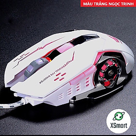 Chuột Game Có Dây XSmart FREE WOLF V5 LED 7 màu cực đẹp chuyên gaming, siêu bền, chỉnh được dpi - Hàng Chính Hãng