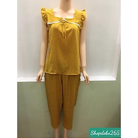 Đồ bộ nữ, đồ ngủ mặc nhà lửng 9 tấc BL 52 vải lụa mango cao cấp mặc mát họa tiết dễ thương size đại 58-65kg